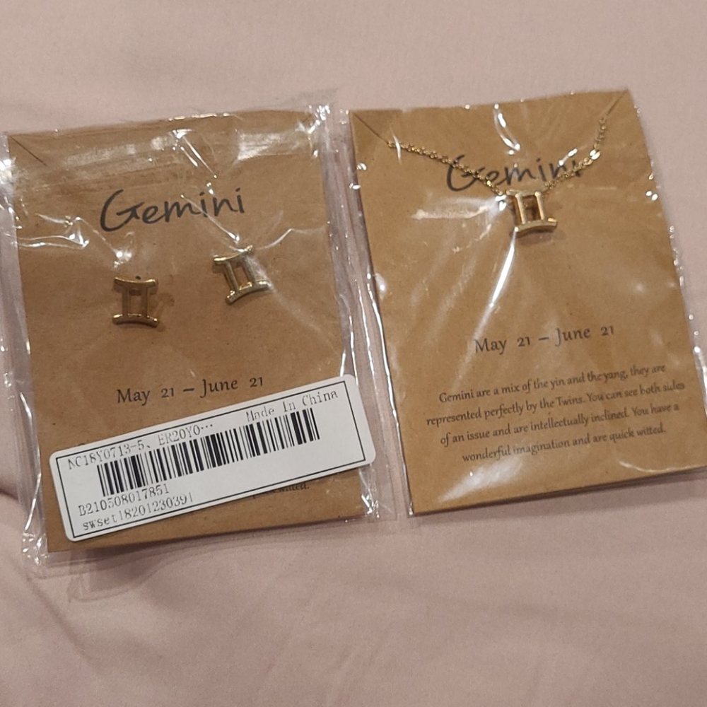 Gemini  earrings and necklaces